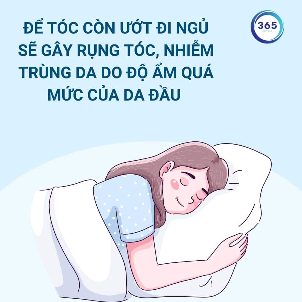 6 thói quen khi ngủ "bào mòn" sức khỏe làm giảm tới 10 năm tuổi thọ 1 Nhiều người có thói quen khi ngủ khi tóc vẫn còn ẩm