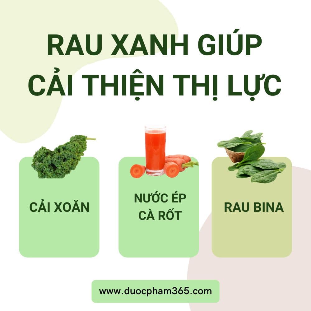 rau xanh giup cai thien thi luc