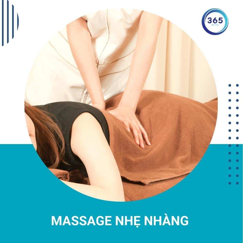 massage nhẹ nhàng vùng bụng và lưng