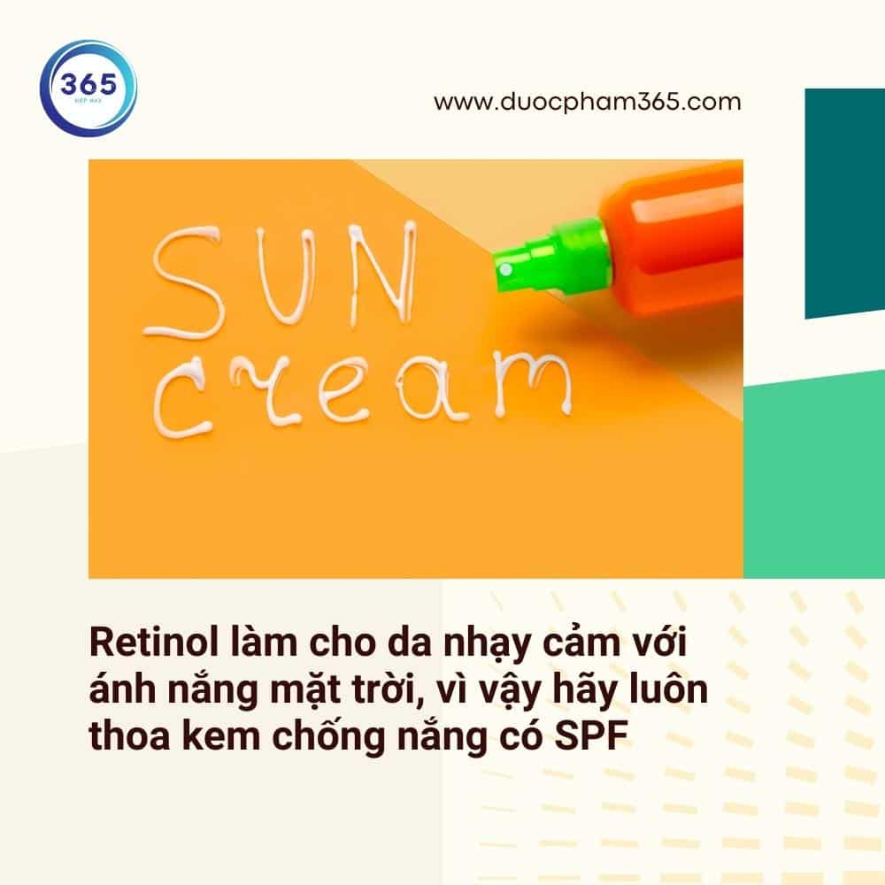su dung kem chong nang khi dung retinol